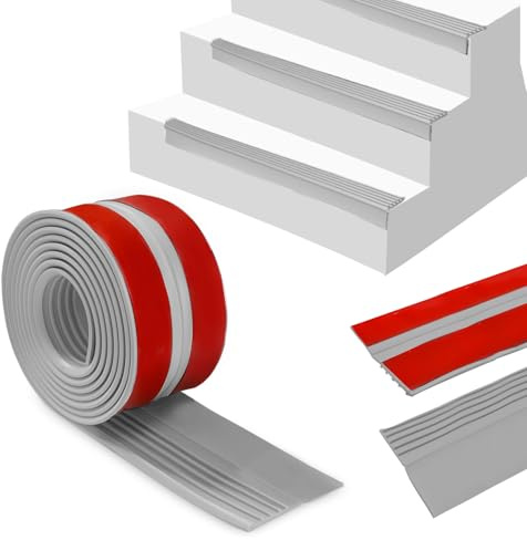 BOYIFEIJIE Perfil de Borde de Escalera Autoadhesivo, Antideslizante, Perfil Angular de Plástico, Listones Angulares Autoadhesivos, 50 x 45 mm, PVC para Escaleras, Protección de Bordes, Peldaños en