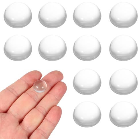 PATIKIL 12 st konvexa linser, 15 mm OD 13 mm brännvidd förstoringsglas lins optiska linser borsilikat förstoringsglas platt konvex för gör-det-själv hantverk kontor hem vetenskap LED spotlights