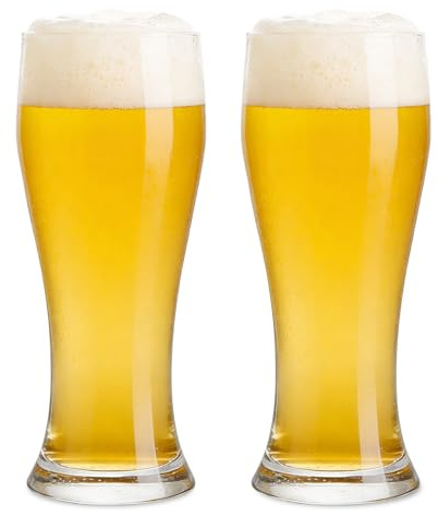 GOMETY Juego de 2 vasos de cerveza de 700 ml, transparentes de 0,7 l, juego de vasos de cerveza, material de cristal, vasos de trigo, sin BPA, para camping, bar, hotel, restaurante, regalo para