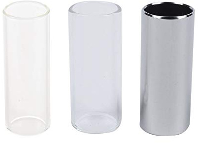 Buhdjfnke 1Pcs Guitar Glass Slippery Stick Glass Slide 6.8Cm & 2Pcs Glass Slide and Metal Slide for Guitar, Medium (6 Cm)