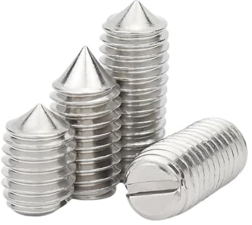 10 piezas M1.6 M2 M2.5 M3 M4 M5 M6 304 Tornillo de fijación de punta cónica de cabeza ranurada de acero inoxidable - Perno sin cabeza de extremo cónico for fijación de precisión(25mm x10p,M6)