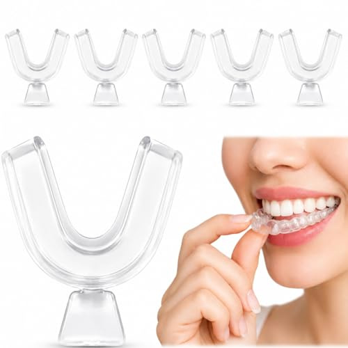 6 cubetas para blanqueamiento dental, placa termoformable transparente para protección de los dientes, protector bucal nocturno reutilizable que mejora la calidad del sueño