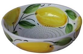 Beamel Home Plato Rallador Cerámica Hecho A Mano Diseño Decorativo Utensilio Cocina Arte Funcional Vajilla Artesanal (Limon, Mediano)
