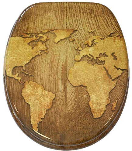 Sanilo Soft Close Toilet Seat, Wide Choice of New Toilet Seats, Stable Hinges, Easy to Mount (World Map)