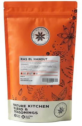 Nature Kitchen Ras El Hanout 500g Mild, Premium Moroccan Spice Blend, Gluten Free, Vegan Seasoning for Tagines, Couscous, Curries, Marinades and North African Cooking