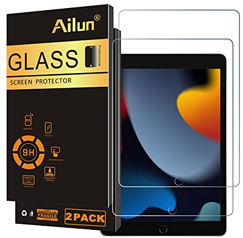 Ailun Screen Protector for iPad 9th 8th 7th Generation (10.2 Inch, iPad 9/8/7, 2021&2020&2019) Tempered Glass/Apple Pencil Compatible [2 Pack]