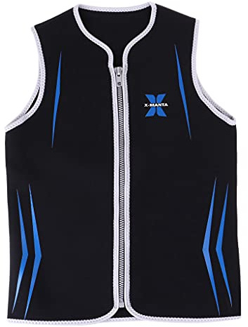 Gilet per Muta in Neoprene 3mm ZIPPER Muta Da Sub Senza Maniche per Uomo - Nero, XL
