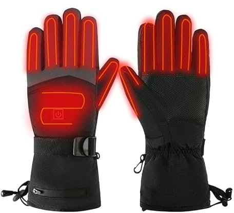 Akku Beheizbare Handschuhe, Asudaro Heizung Handschuhe Touchscreen Warme Handschuhe Winddicht Wasserdicht 3 Temperatur Winter Warme Fäustlinge Handwärmer für Outdoor Fahrrad Motorad Ski Snowdoard Jagd