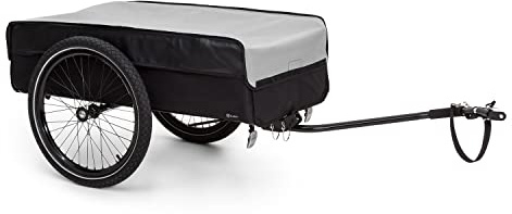 Klarfit Remolque para Bicicleta con 2 Ruedas, Carro Bicicleta Kit de Enganche para Carga, Acero con Enganche y Soporte, Remolque Impermeable para Bicicletas Almacenamiento y Transporte