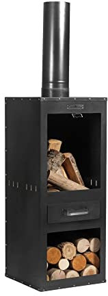 Gartenofen/Gartenkamin aus Rohstahl ROSA 40 x 40 cm