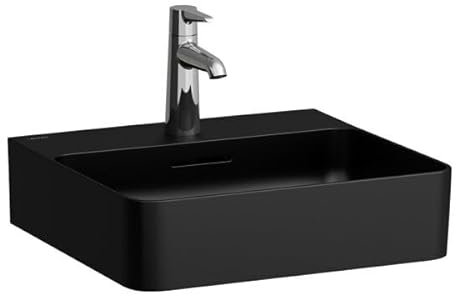 LAUFEN VAL Handwaschbecken, ohne Hahnloch, ohne Überlauf, 450x420mm, H8152817161121, Farbe: Schwarz Matt