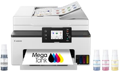 Canon MegaTank MAXIFY GX2020 All-in-One Wireless Color Printer – Print, Copy, Scan with Duplex Printing – Refillable Tank System, Compact Desktop Design – Wireless Print Scan Copy for Home & Office