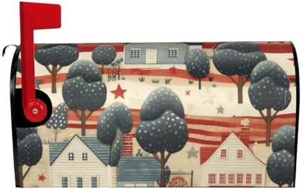 Coperture magnetiche per cassette postali American House, dimensioni standard, 53,3 x 45,7 cm, copertura per cassetta delle lettere primaverile estate copertura per cassetta postale di benvenuto per