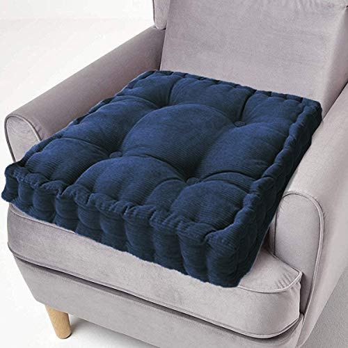 Non slip seat cushion ,stool cushions, Cotton Booster Seat Cushion Pad,Thick Square Seat Pads Cushions,Large Firm 50cm Seat Pads for Armchair Garden Adults Chair (45 * 45cm,Red) ( Color : Blue , Size