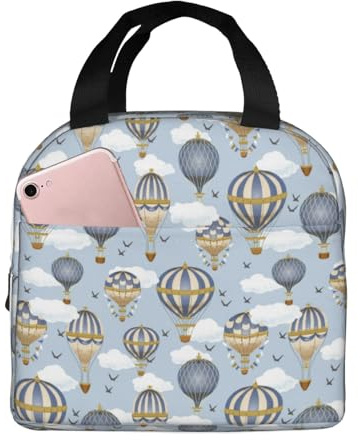 Loncheras aisladas para hombres y mujeres, trabajo, bolsa térmica suave vintage con globo aislado para viajes, a prueba de agua, lonchera pequeña para adultos, para hombres y mujeres, bolsa de