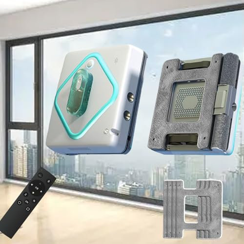 dosiwlatever Automatic Window Cleaner Robot Deep Cleaning, with Dual 30ml Visual Water Tank, APP+Remote Control, 3-Way Water Spray, 3000-5000Pa Variable Frequency Suction