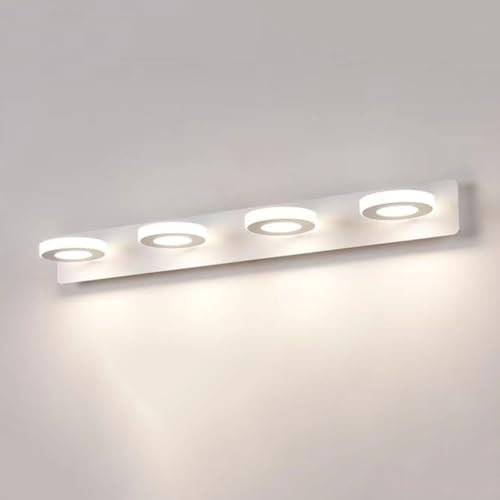 Hapihom LED Spiegelleuchte Badezimmer, 60cm Badezimmer-Waschtischleuchte, 4-flammige Badezimmerleuchte über dem Spiegel, Waschtisch Wandleuchte Leuchten, 110V-220V, 12W 6000K weißes Licht