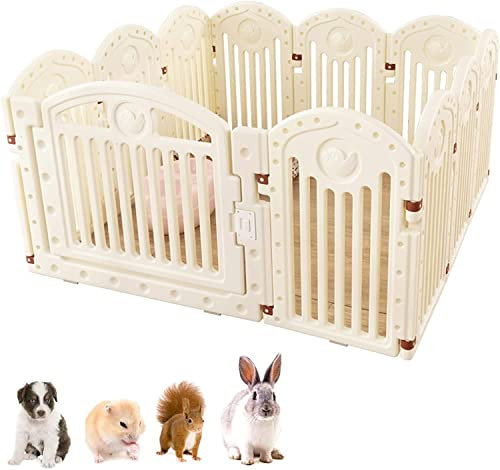 Haustierkiste, Hundekäfig, Klappkäfig für Haustiere, Laufstall für kleine Hunde, Gehege, tragbarer Tierzaunkäfig, für das Training drinnen und draußen (Farbe: 80 x 80 x 63 cm)