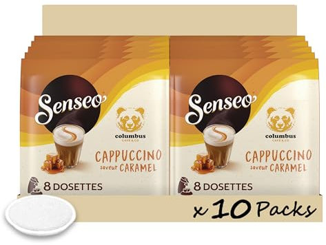 SENSEO Café 80 Dosettes COLUMBUS CAPPUCCINO CARAMEL (lot de 10 x 8)