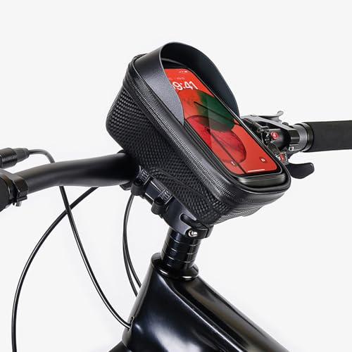 Aomiun Sac de cadre de vélo sac de guidon imperméable pour tube supérieur avec fermeture rapide, avec TPU sensible écran pour tube supérieur pour VTT et route