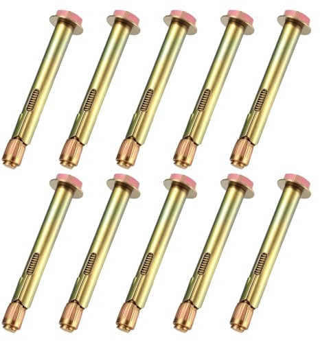 10 Pcs M8 Heavy Duty Expansion Bolts M8 x 80mmExpansion Anchor Bolts, Hexagonal Wall Expansion Sleeve Screws Bolt for Concrete Masonry Brick Wall Fixings Anchors