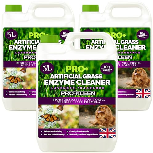 Pro-Kleen ProBio Artificial Grass Cleaner Probiotic Based Deodoriser Odour Eliminator 3 x 5L Non-Toxic Cruelty-free Pet Friendly - Lavender Fragrance - Naturally derived Probiotic Cleaning