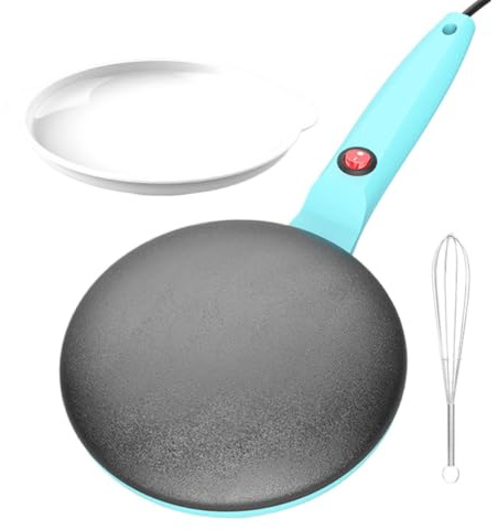 Dispositivo Eléctrico De Fabricante De Crepes Instantáneo Con Recubrimiento Antiadherente Y Control De Temperatura | Macking De Crepes Planos Para Panqueques Tortillas | Compacto Para Acampar De Cocin