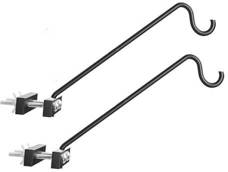 Fluxioxtna Balcon Balustrade Mangeoire à Oiseaux Supports pour Pots de Fleurs Plantes Crochet pour Suspendre Plante Crochet Décoration Extérieur Noir