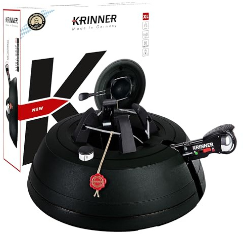 Krinner Christbaumständer Black Edition Ultra Grip XL Baumhöhe bis 3,0 m Weihnachtsbaumständer Tannenbaumständer 4,5 Liter Wassertank Schwarz (XL)