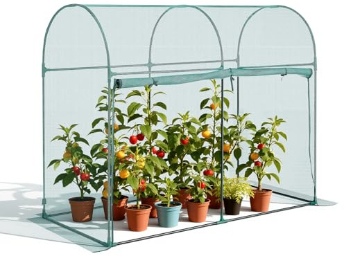 VEVOR Rete Anti Uccelli per Orto da 1,8 x 0,9 x 1,5 m con Porta con Cerniera, Gabbia per Colture Alta Resistente al Vento, Facile da Installare, Copertura per Aiuole Rialzate da Esterno