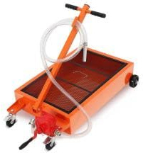 Garvee Recolector de Aceite Usado 75 L Bandeja Drenaje Perfil Bajo con Bomba Manual Manguera y Ruedas Giratorias para Cambio de Aceite Automóvil SUV Camión