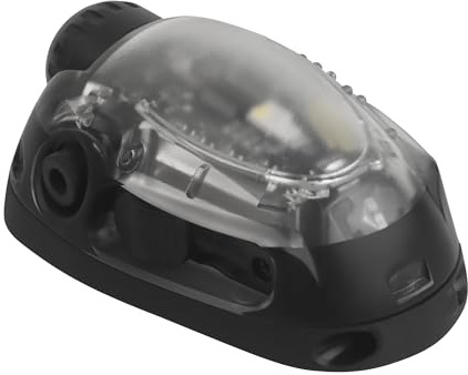Luce di Segnalazione per Casco Tattico con Modalità LED, IR e Stroboscopica - Torcia IFF in Stile Militare, Faro di Sopravvivenza per Escursionismo, Ciclismo e Attività Notturne(Black)