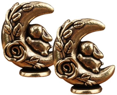 Door Hinge Decorative Topper - Mini Bunny Brass Door Decor,Brass Hinge Head Covers - for Cabinet Shelf Bedroom Living Room Farmhouse Entryway Home Furniture Apartment