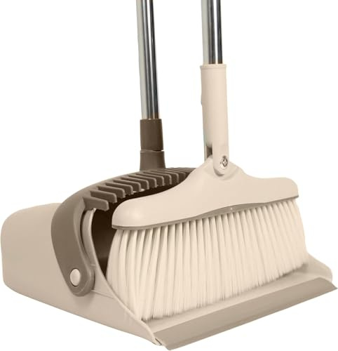 Broom Indoor Sweeping Broom Brush with Long Handle, Kitchen Broom Indoor Floor Brush with Dense Soft Bristles Brooms Perfect for Sweeping Room All Areas-indoor 2 BEIGE