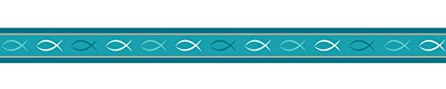 Ursus 590500110 - Masking Tape Prayer Fische, petrol, ca. 15 mm x 10 m, Klebeband aus Reispapier, einseitig bedruckt, Lösungsmittel- und säurefrei, ideal für Kartengestaltung und Scrapbooking