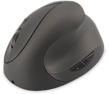 Digitus DA-20155 Mouse ergonomico senza fili - Verticale - Destrorso - 6D (pulsanti) - 1600 DPI - Batteria ricaricabile - Nero