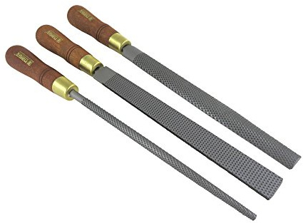 Narex 854203 3 Piece Set Course Cut Round Rattail, Half Round and Rectangular 250 mm Cabinetmaker Wood Rasp