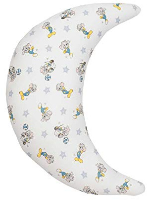 Stillmond Ed & Edda 140 cm anschmiegsames Stillkissen & Bauchstützkissen | Schmuse- & Lesekissen | geräuscharme EPS-Microperlen Füllung | TÜV zertifiziert (Motiv Ed Sterne weiß)