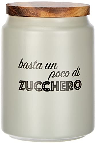 Villa d’Este Home 2190704 Tivoli Idee Barattolo Zucchero con Coperchio Bamboo, Grigio