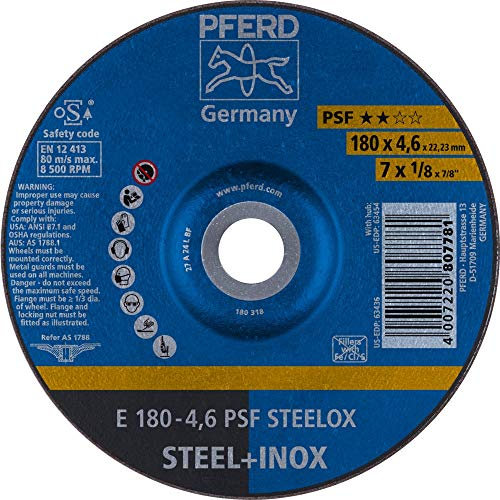 PFERD 62017520 Lot de 10 disques à ébarber E 180-4,6 PSF STEELOX