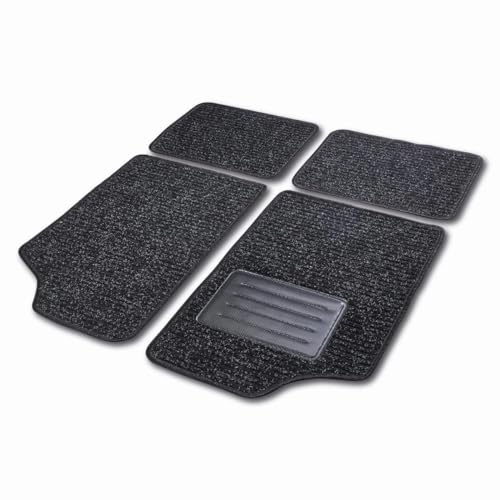 cartrend Universal Auto Textilmatte Space Fußmatte Teppich Matten Stoffmatten Autoteppiche Fussmatten Auto schwarz 4-teilig