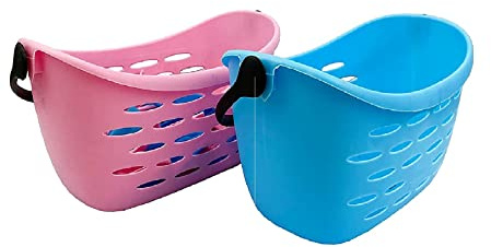 Karrma Ltd Washing Pegs and Basket, 24 Pack, Assorted Colours | Heavy Duty, Strong Grip, Recycled Plastic, Laundry Clothes Pins, Outdoor Indoor Use, peg basket for washing line, peg box