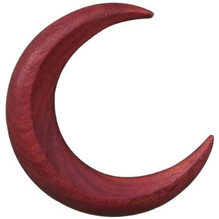 Tenedor de pelo de luna creciente tallado a mano para mujer,pasador de luna de madera,barra de pelo de luna,peine de pelo de madera accesorios de herramientas de peinado grueso (Pequeña, Rojo)