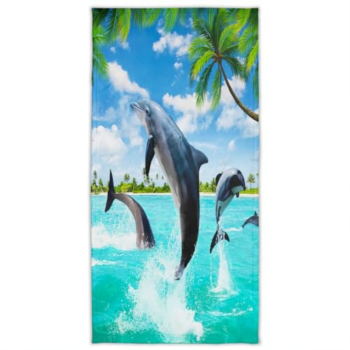 Violetpos Badetuch Hawaii Strand Delfine 70 cm x 140 cm Strandtuch