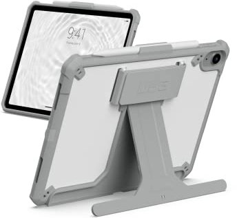 URBAN ARMOR GEAR UAG Designed for iPad 11 A16 11th Gen 2025, 10.9 10th Gen 2022 Case A3354 A3355 A2696 Protective Folio Cover w/Hand Strap Pencil Holder & Kickstand, Scout Healthcare White/Gray
