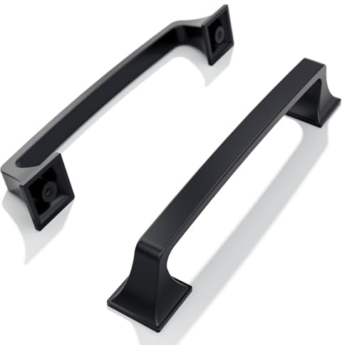 FURNIWARE 10 Stück Schrankgriffe Schwarz Möbelgriff Bohrlochabstand 128mm Schubladengriffe Küchengriffe Möbelgriffe Griffe Küche Küchenschränke