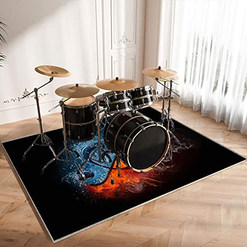 CDVR Schlagzeugteppich Drum Teppich Schlagzeug Teppich Schallschutz Teppich Schallschutzmatte rutschfeste Trommel Teppiche Schallschutzdecke, Drum Rug Matte Drumteppich 200 x 160 cm - Verdickter