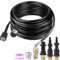 SWAWIS 15M Tuyau Deboucheur Canalisation Haute Pression 180bar Tuyau Déboucheur Flexible Tuyau Nettoyeur Haute Pression avec 2 Buse 3 Adaptateurs pour Kärcher K2-K7 Lavor Parkside Bosch