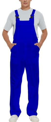 WORK IDEA Latzhose für Herren, Arbeitskleidung, modisch, leicht, mit Taschen, Königsblau, 3XL