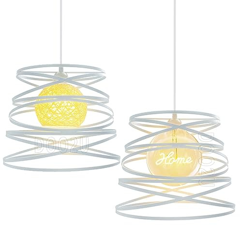 PETITES ECREVISSES 2 pezzi Lampadario a Sospensione E27 Retrò Industriale Lampada da Soffitto Ø30cm Creativa Illuminazione interna E27 con Corda Regolabile per Cucina Salotto Camera da Letto
